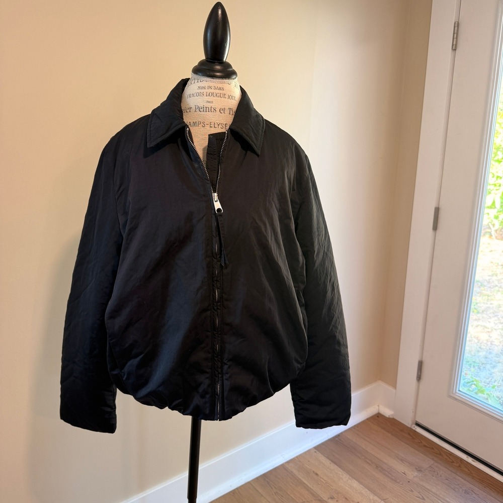 Zara Women's Black Bomber Jacket Size L